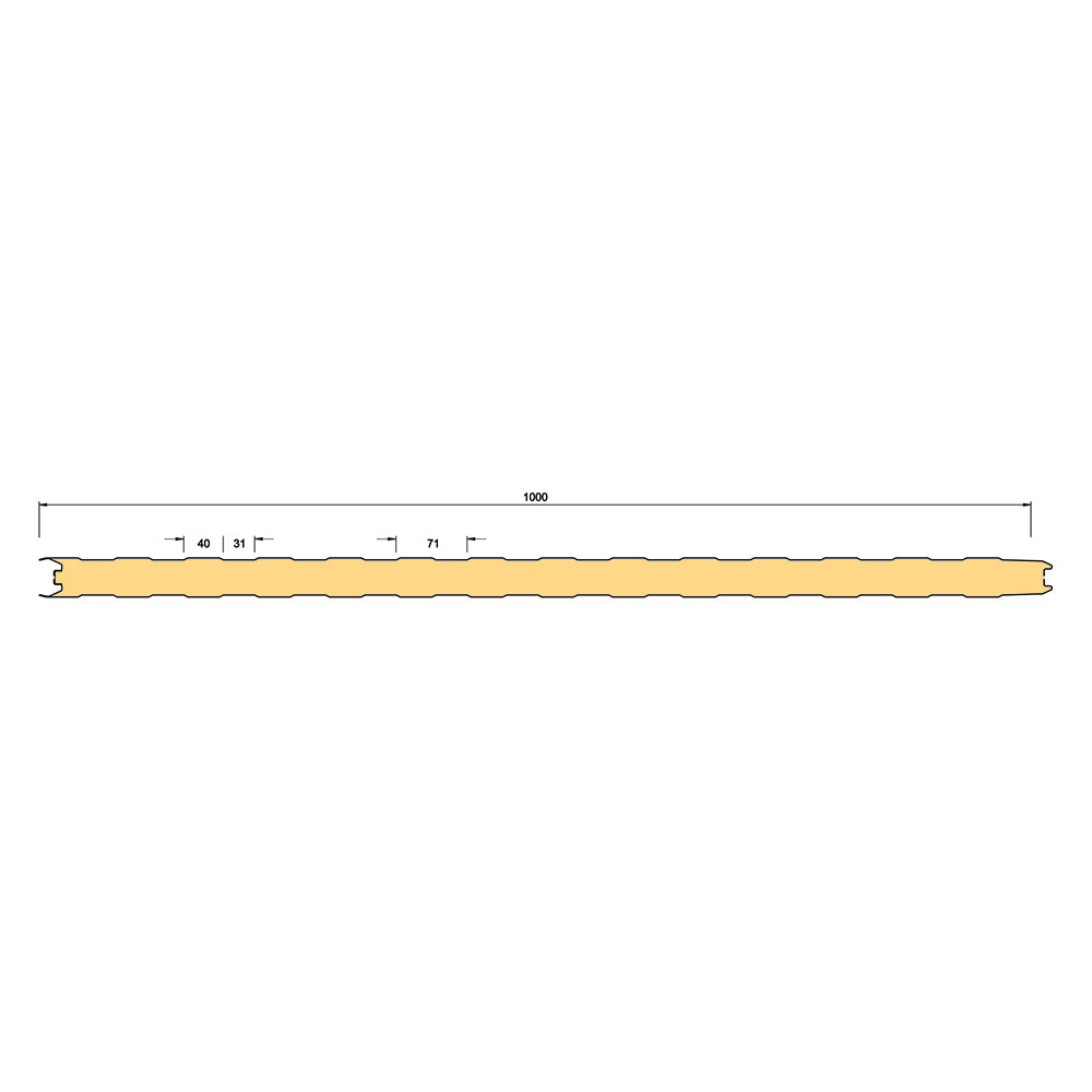 Profilzeichnung Querschnitt Sandwichwand liniert