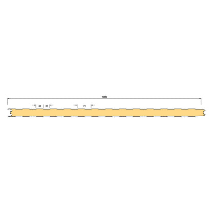 Profilzeichnung Querschnitt Sandwichwand liniert