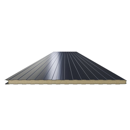 Sandwichplatten Wand in Anthrazit liniertes Profil