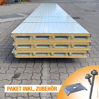 Paket #38 Sandwichplatten Dach 6 x 6,0 m Kernstärke 40 mm