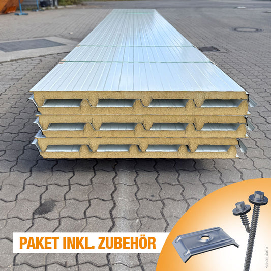 Paket #38 Sandwichplatten Dach 6 x 6,0 m Kernstärke 40 mm